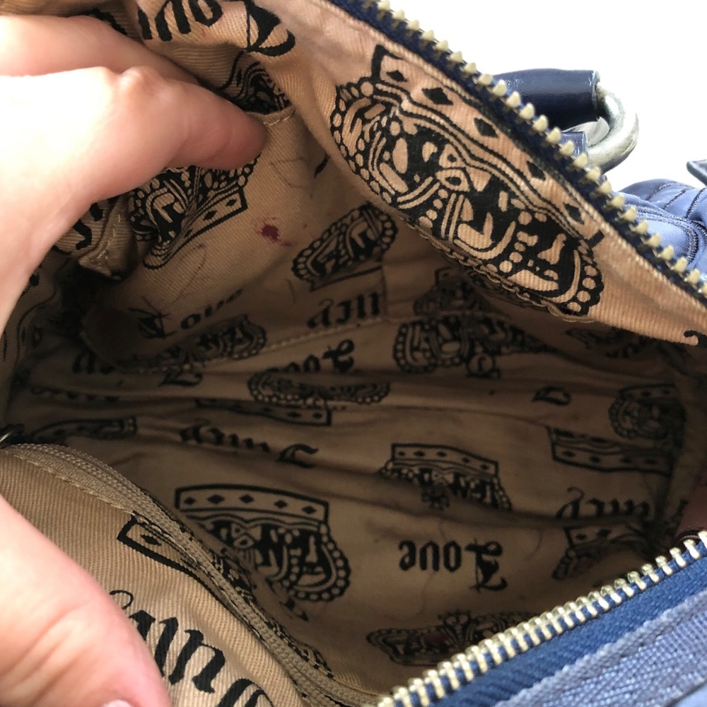 Y2K early 2k all over print Juicy Couture drawstring sporty shoulder bag purse - Picture 7 of 9